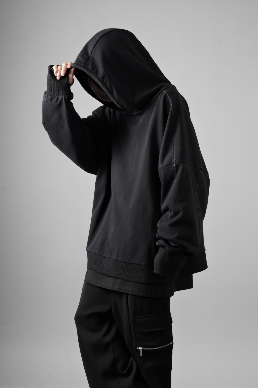 画像をギャラリービューアに読み込む, thom/krom EXTRA OVERSIZED FIT HOODIE / ELASTIC COTTON SWEAT (BLACK)