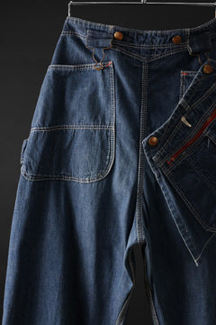 画像をギャラリービューアに読み込む, CHANGES REMAKE PAINTER DENIM PANTS with APRON PARTS (INDIGO #D)