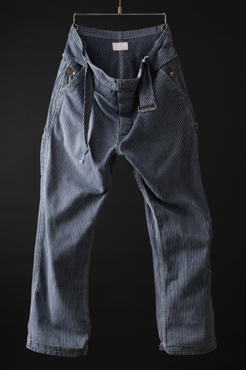 画像をギャラリービューアに読み込む, CHANGES REMAKE PAINTER HICKORY DENIM PANTS with APRON PARTS (INDIGO)