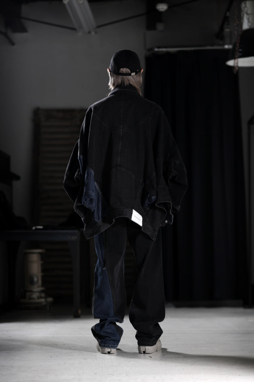 画像をギャラリービューアに読み込む, Feng Chen Wang TILTED WASITBAND JEANS TROUSERS (BLACK/BLUE)