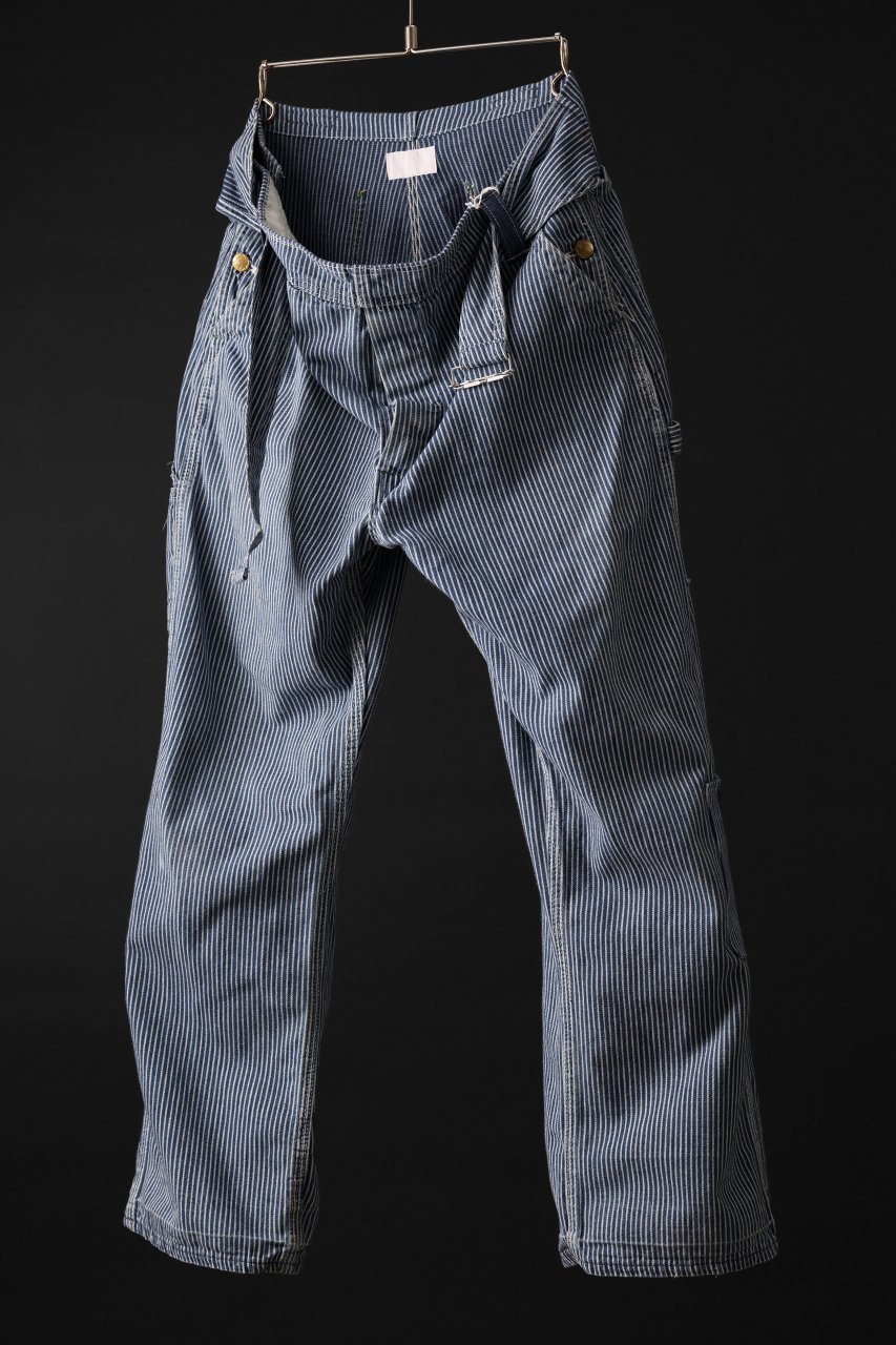 画像をギャラリービューアに読み込む, CHANGES REMAKE PAINTER HICKORY DENIM PANTS with APRON PARTS (INDIGO)