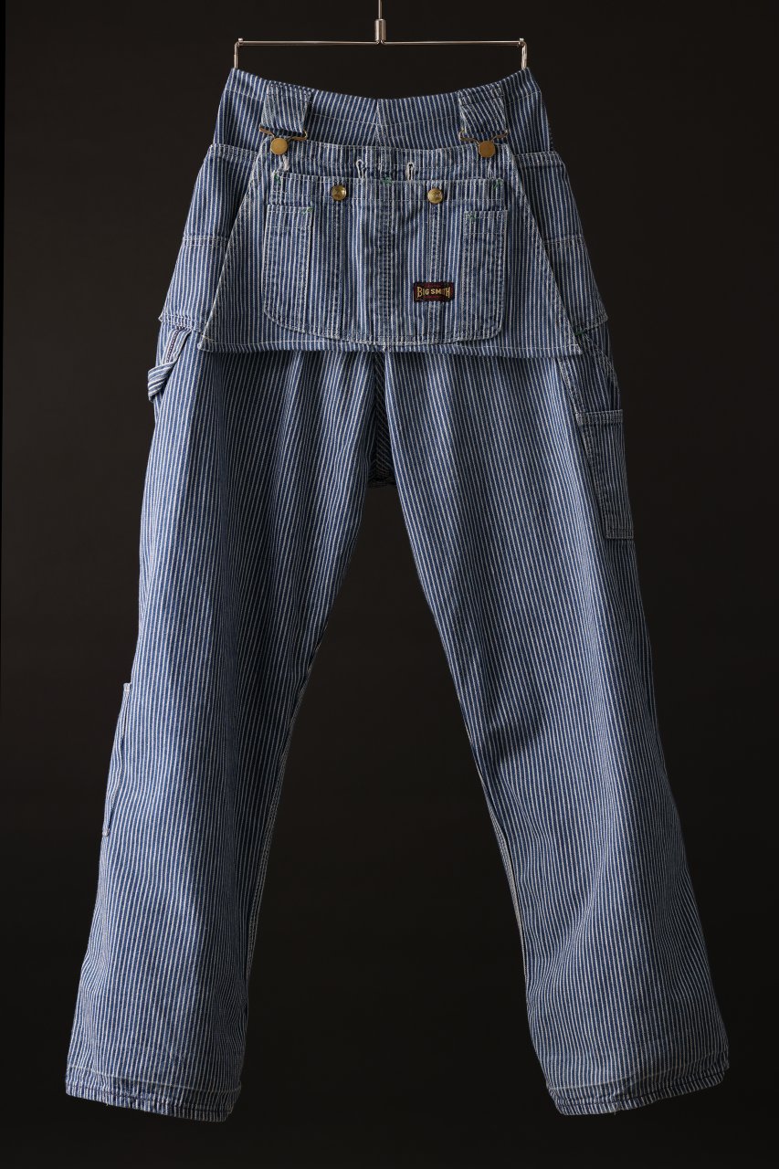 画像をギャラリービューアに読み込む, CHANGES REMAKE PAINTER HICKORY DENIM PANTS with APRON PARTS (INDIGO)