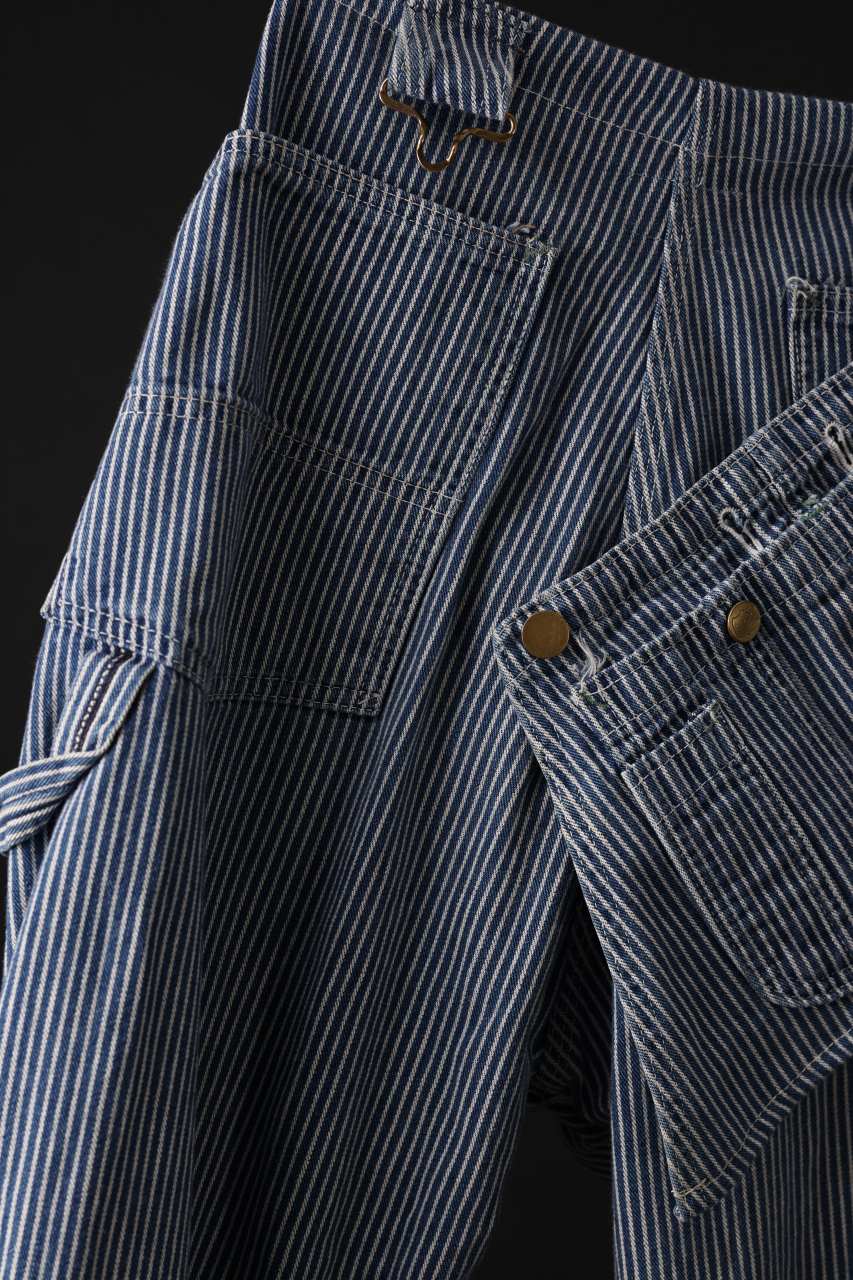 画像をギャラリービューアに読み込む, CHANGES REMAKE PAINTER HICKORY DENIM PANTS with APRON PARTS (INDIGO)