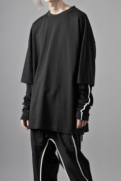 画像をギャラリービューアに読み込む, thom/krom OVERSIZED LAYER PIPING SLEEVE TEE / COTTON JERSEY (BLACK)