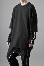 画像をギャラリービューアに読み込む, thom/krom OVERSIZED LAYER PIPING SLEEVE TEE / COTTON JERSEY (BLACK)