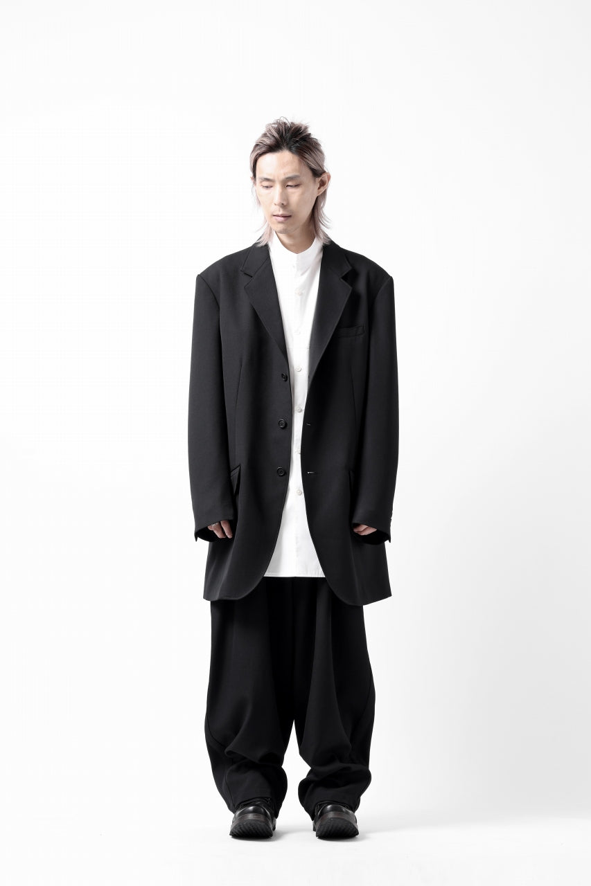画像をギャラリービューアに読み込む, Y's for men 3TUCKS WIDE TAPERED PANTS / CLASSIC WOOL GABADINE (BLACK)