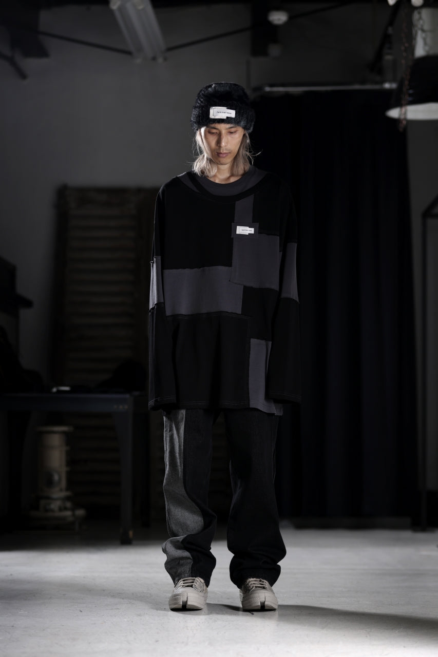 画像をギャラリービューアに読み込む, Feng Chen Wang PANELLED TOPS (BLACK/GREY)