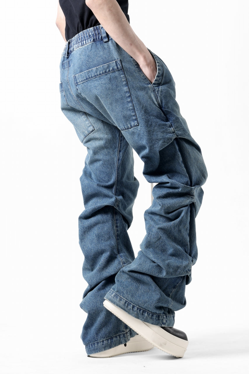 画像をギャラリービューアに読み込む, A.F ARTEFACT TUCK SLIM BAGGY PANTS / FADED DENIM (BLUE)