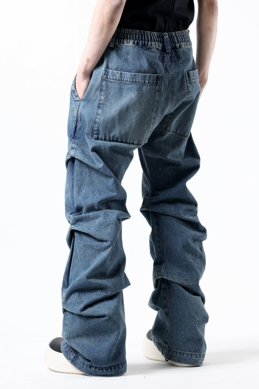画像をギャラリービューアに読み込む, A.F ARTEFACT TUCK SLIM BAGGY PANTS / FADED DENIM (BLUE)