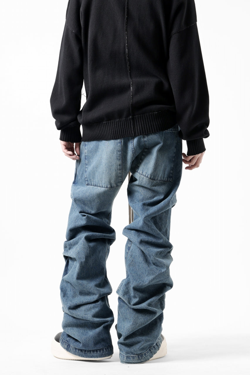 画像をギャラリービューアに読み込む, A.F ARTEFACT TUCK SLIM BAGGY PANTS / FADED DENIM (BLUE)