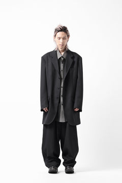 画像をギャラリービューアに読み込む, Y's for men 3TUCKS WIDE TAPERED PANTS / CLASSIC WOOL GABADINE (BLACK)