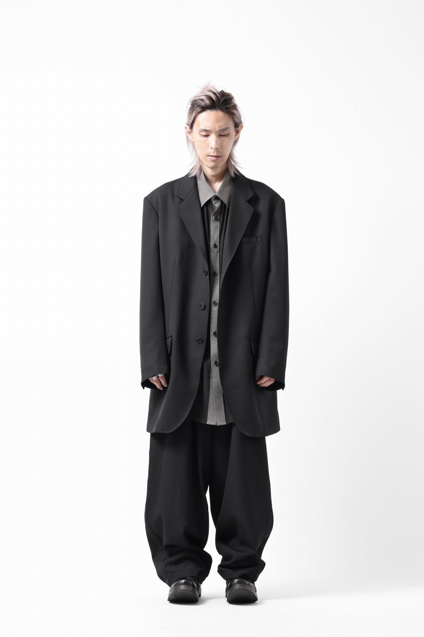 画像をギャラリービューアに読み込む, Y's for men 3TUCKS WIDE TAPERED PANTS / CLASSIC WOOL GABADINE (BLACK)