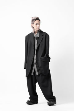 画像をギャラリービューアに読み込む, Y's for men 3TUCKS WIDE TAPERED PANTS / CLASSIC WOOL GABADINE (BLACK)