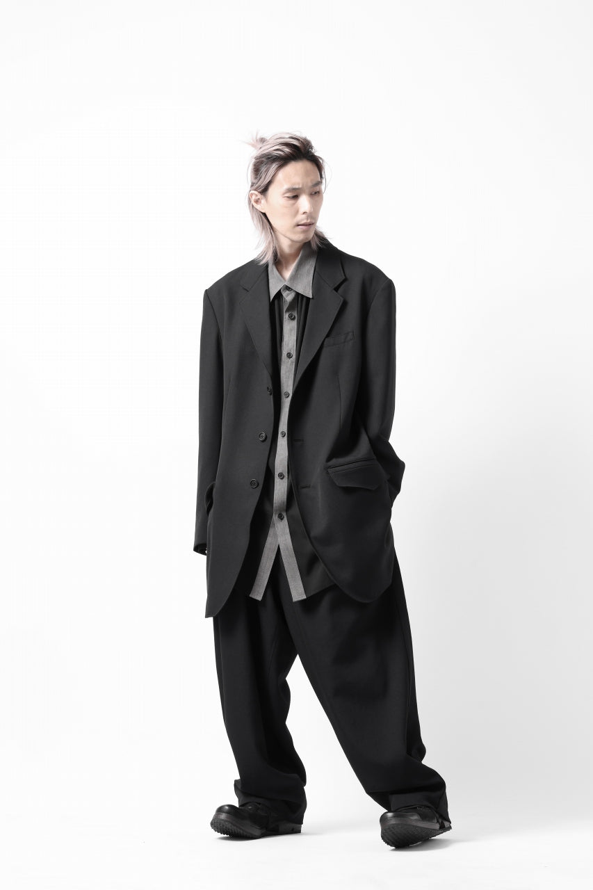 画像をギャラリービューアに読み込む, Y's for men 3TUCKS WIDE TAPERED PANTS / CLASSIC WOOL GABADINE (BLACK)
