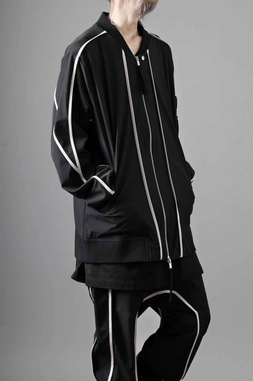 画像をギャラリービューアに読み込む, thom/krom MA-1 JACKET / ELASTIC NYLON + REFLECTION PIPING (BLACK)