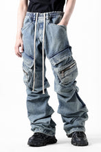 画像をギャラリービューアに読み込む, A.F ARTEFACT CARGO TUCK BAGGY PANTS / FADED DENIM (BLUE)