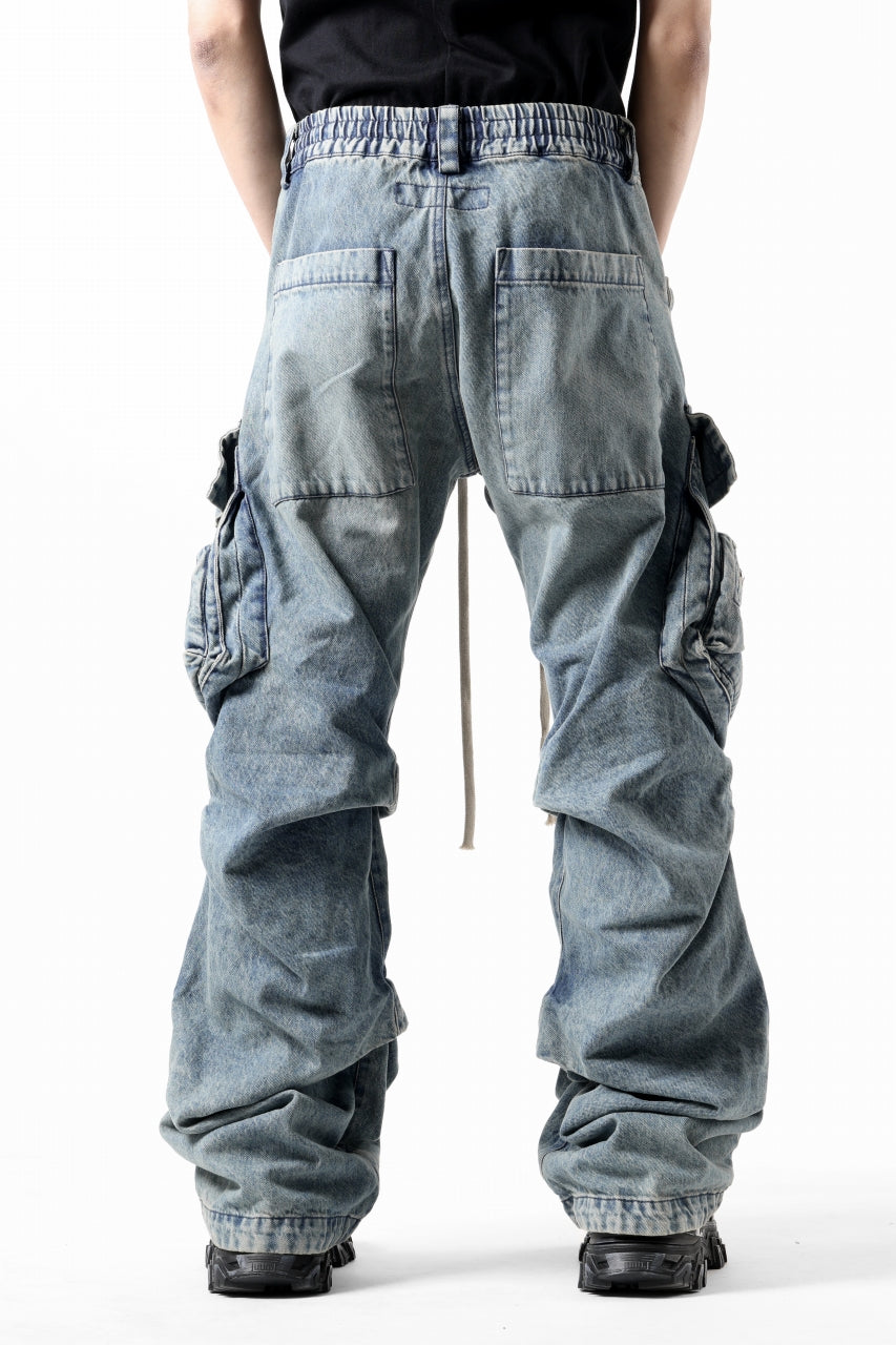 画像をギャラリービューアに読み込む, A.F ARTEFACT CARGO TUCK BAGGY PANTS / FADED DENIM (BLUE)