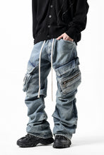 画像をギャラリービューアに読み込む, A.F ARTEFACT CARGO TUCK BAGGY PANTS / FADED DENIM (BLUE)
