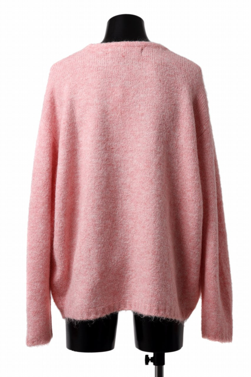 画像をギャラリービューアに読み込む, A.F ARTEFACT OVER SIZED KNIT TOPS / MIX WOOL (PINK)