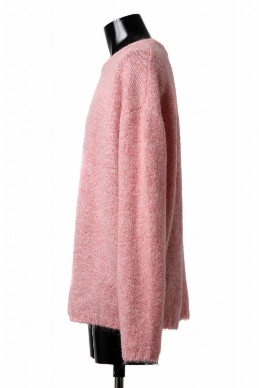 画像をギャラリービューアに読み込む, A.F ARTEFACT OVER SIZED KNIT TOPS / MIX WOOL (PINK)