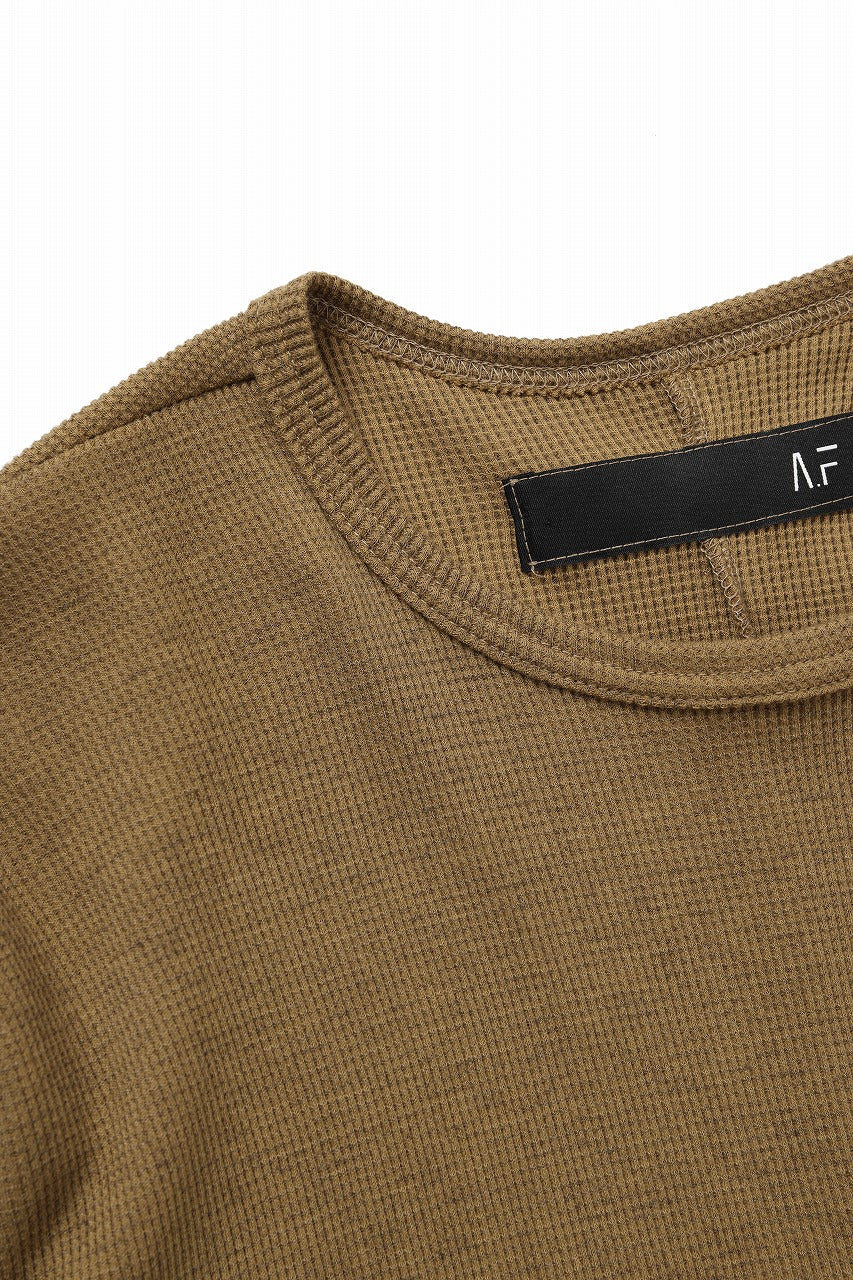 画像をギャラリービューアに読み込む, A.F ARTEFACT REGULAR FIT TOP / WAFFLE KNIT JERSEY (RAW UMBER)