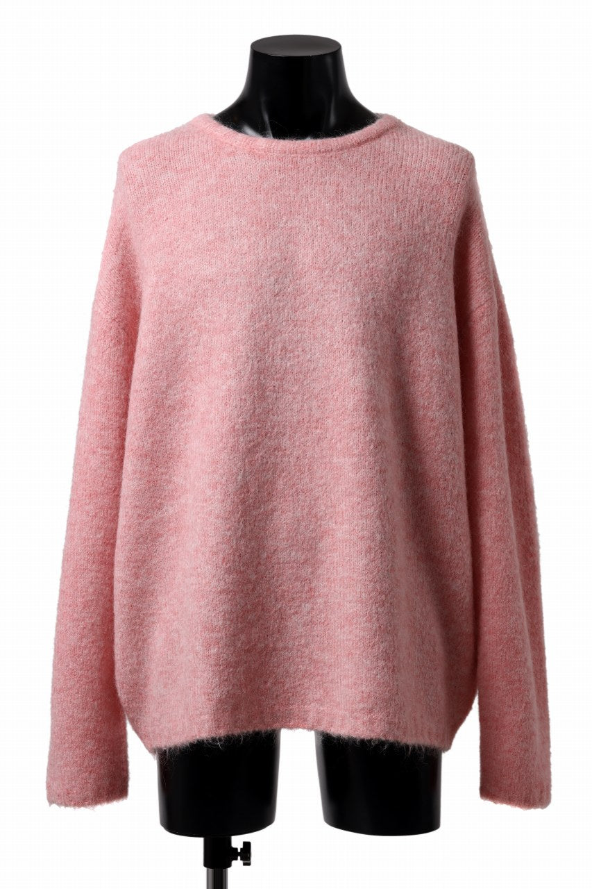 画像をギャラリービューアに読み込む, A.F ARTEFACT OVER SIZED KNIT TOPS / MIX WOOL (PINK)