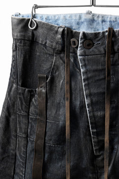 画像をギャラリービューアに読み込む, BORIS BIDJAN SABERI CROPPED TROUSER / VINYL PROCESSED & NICKEL PRESSED & ACID DYED "P15.4 CUSTOM BF-FKU10002" (DIRTY ACID DENIM)