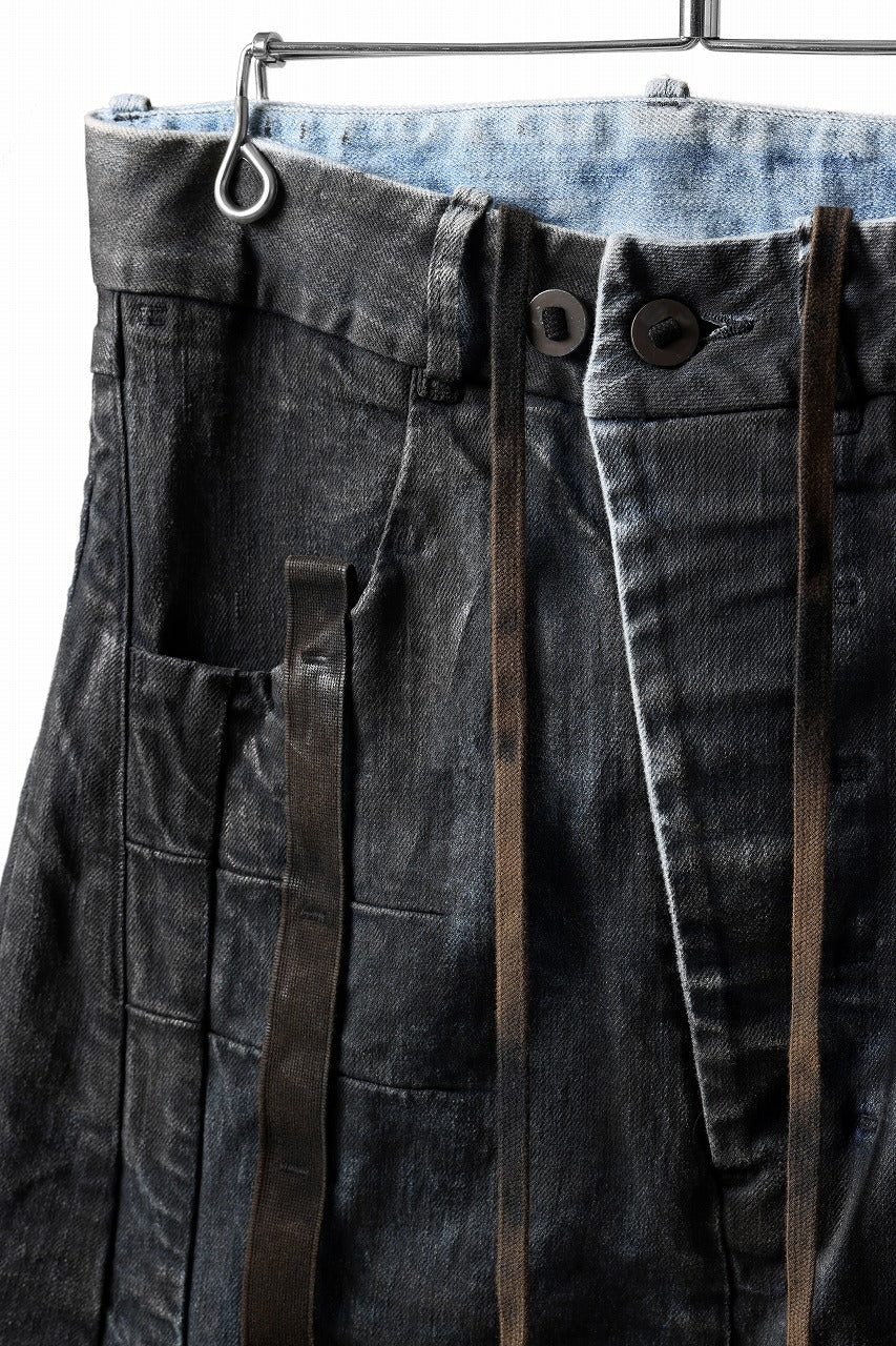 画像をギャラリービューアに読み込む, BORIS BIDJAN SABERI CROPPED TROUSER / VINYL PROCESSED & NICKEL PRESSED & ACID DYED "P15.4 CUSTOM BF-FKU10002" (DIRTY ACID DENIM)