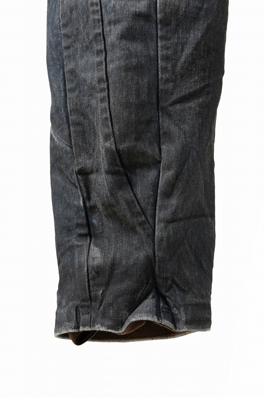 画像をギャラリービューアに読み込む, BORIS BIDJAN SABERI CROPPED TROUSER / VINYL PROCESSED & NICKEL PRESSED & ACID DYED "P15.4 CUSTOM BF-FKU10002" (DIRTY ACID DENIM)