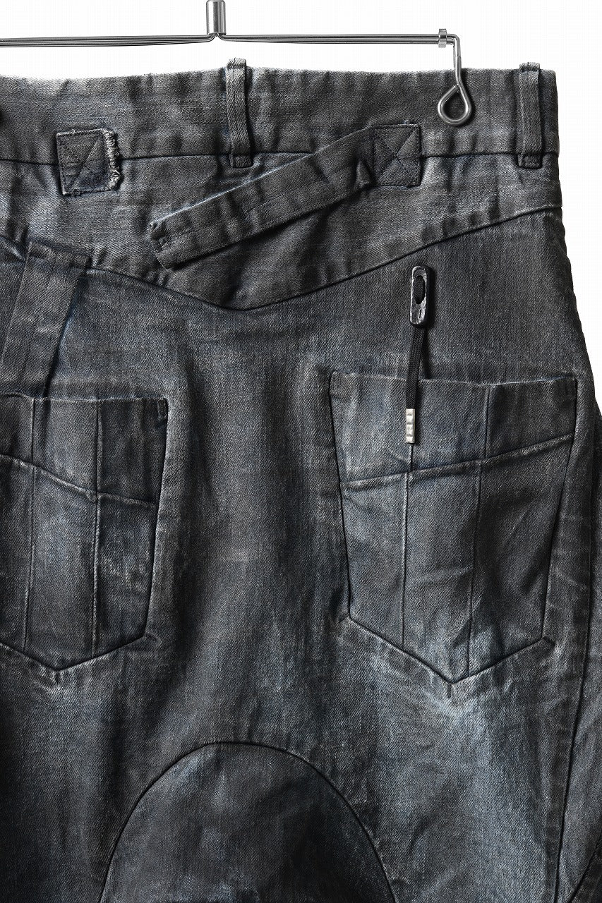 画像をギャラリービューアに読み込む, BORIS BIDJAN SABERI CROPPED TROUSER / VINYL PROCESSED & NICKEL PRESSED & ACID DYED "P15.4 CUSTOM BF-FKU10002" (DIRTY ACID DENIM)