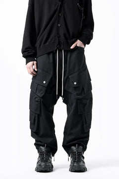 画像をギャラリービューアに読み込む, A.F ARTEFACT TWILL DROPCROTCH CARGO PANTS (BLACK)