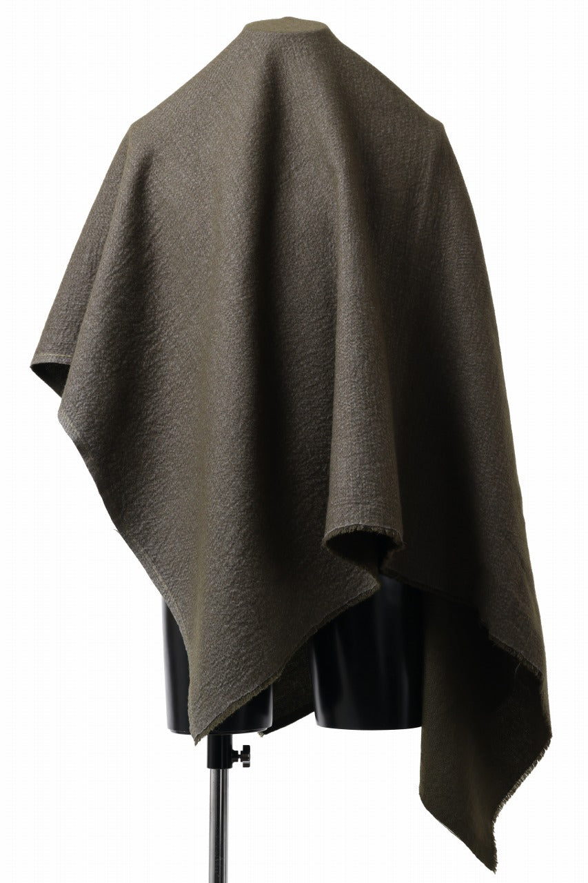 画像をギャラリービューアに読み込む, blackcrow needle punch shawl / cashmere x ramie (khaki x grey)