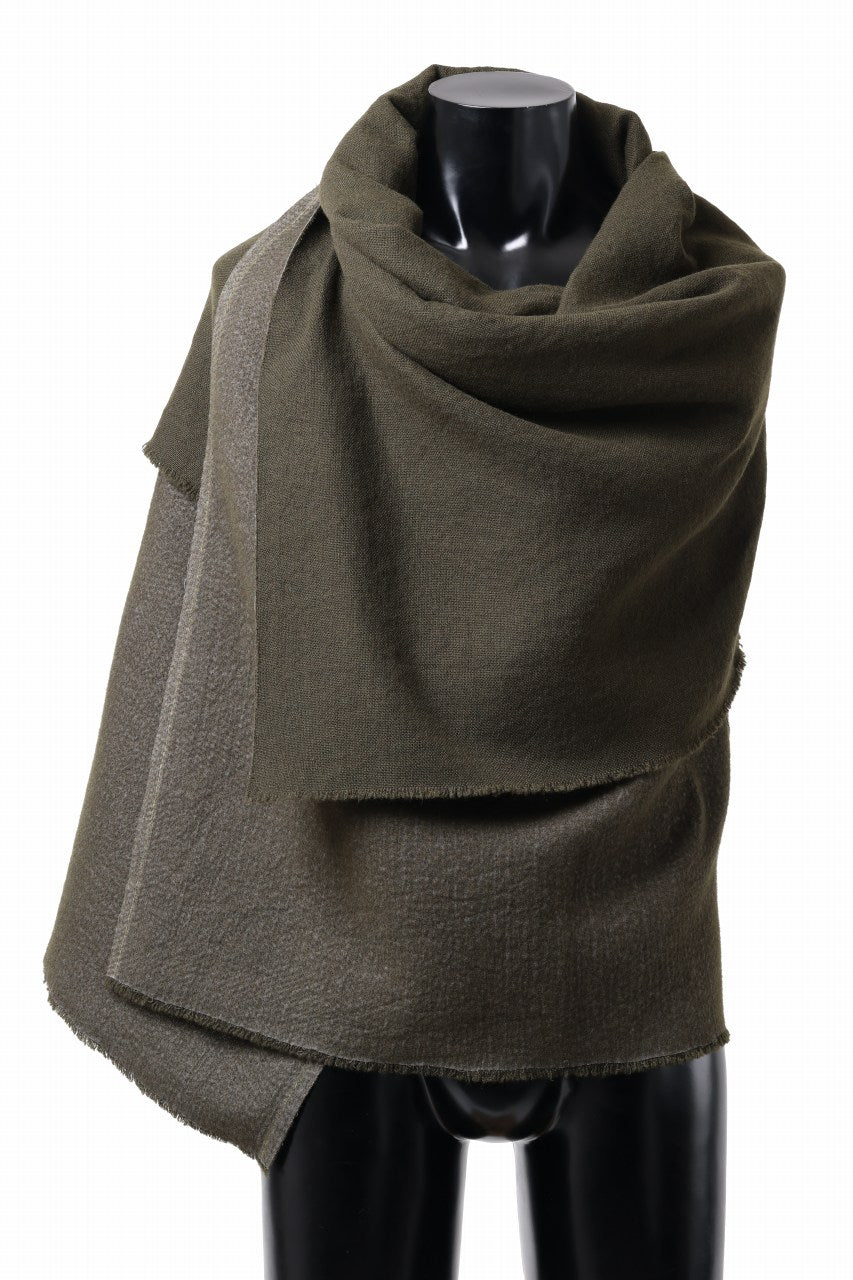 画像をギャラリービューアに読み込む, blackcrow needle punch shawl / cashmere x ramie (khaki x grey)