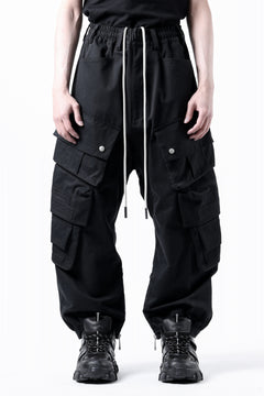 画像をギャラリービューアに読み込む, A.F ARTEFACT TWILL DROPCROTCH CARGO PANTS (BLACK)