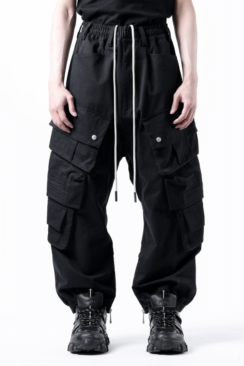 画像をギャラリービューアに読み込む, A.F ARTEFACT TWILL DROPCROTCH CARGO PANTS (BLACK)