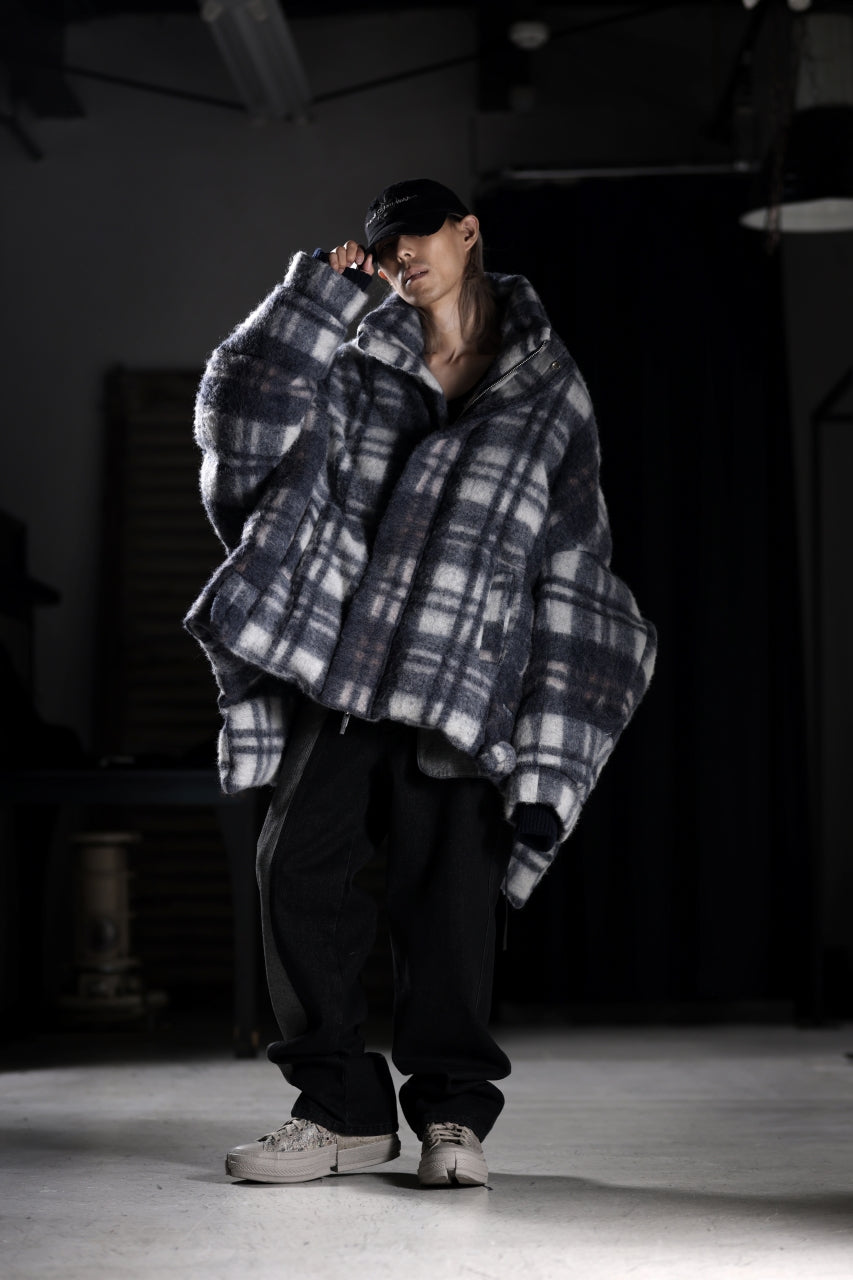 画像をギャラリービューアに読み込む, Feng Chen Wang UPSIDE DOWN JACKET IN CHECK PATTERN (NAVY)