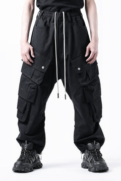 画像をギャラリービューアに読み込む, A.F ARTEFACT TWILL DROPCROTCH CARGO PANTS (BLACK)
