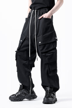 画像をギャラリービューアに読み込む, A.F ARTEFACT TWILL DROPCROTCH CARGO PANTS (BLACK)