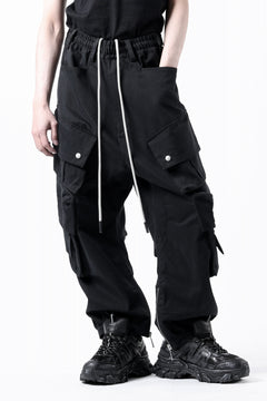 画像をギャラリービューアに読み込む, A.F ARTEFACT TWILL DROPCROTCH CARGO PANTS (BLACK)