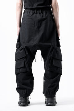 画像をギャラリービューアに読み込む, A.F ARTEFACT TWILL DROPCROTCH CARGO PANTS (BLACK)
