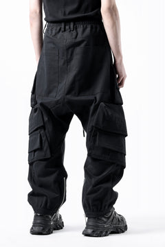 画像をギャラリービューアに読み込む, A.F ARTEFACT TWILL DROPCROTCH CARGO PANTS (BLACK)