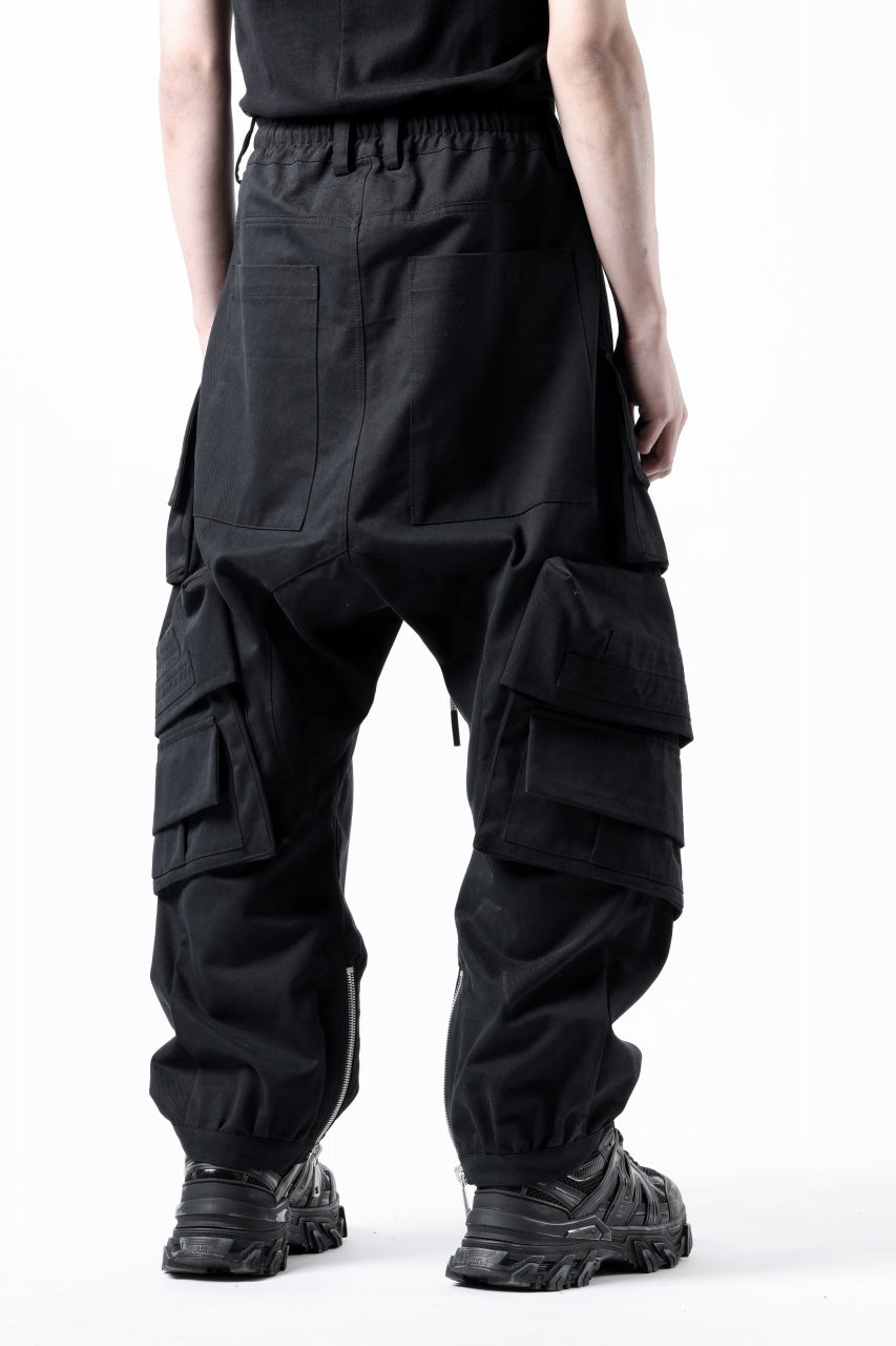 画像をギャラリービューアに読み込む, A.F ARTEFACT TWILL DROPCROTCH CARGO PANTS (BLACK)
