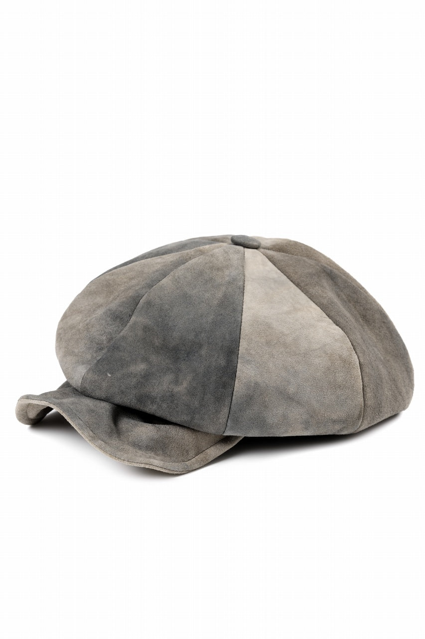 画像をギャラリービューアに読み込む, ierib Leather Casquette Cap / Lamb Suede (BEIGE)