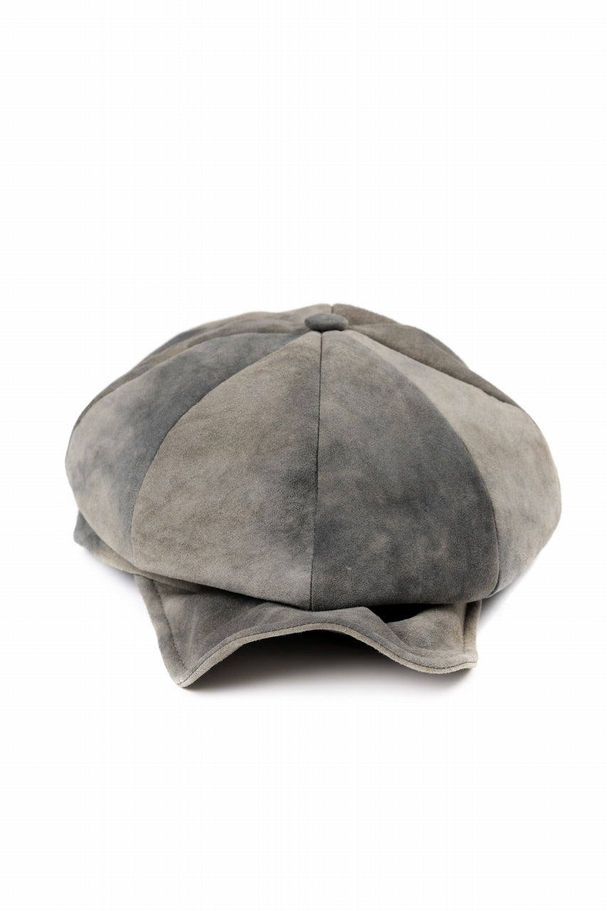 画像をギャラリービューアに読み込む, ierib Leather Casquette Cap / Lamb Suede (BEIGE)