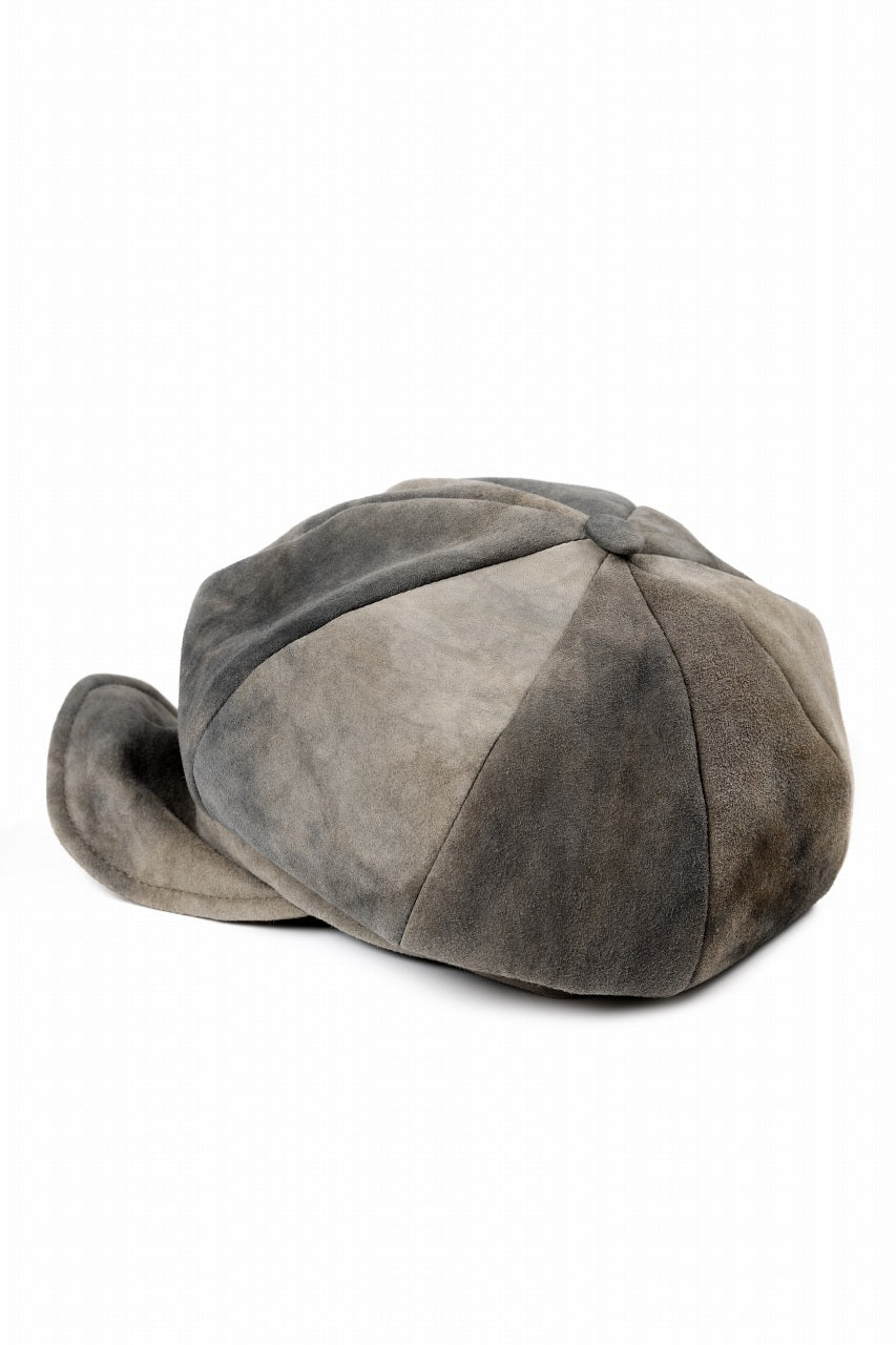 画像をギャラリービューアに読み込む, ierib Leather Casquette Cap / Lamb Suede (BEIGE)