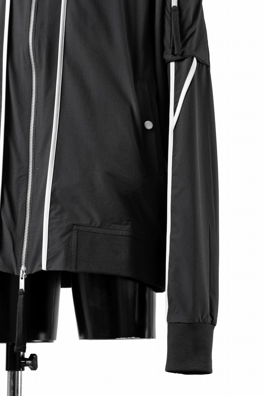 画像をギャラリービューアに読み込む, thom/krom MA-1 JACKET / ELASTIC NYLON + REFLECTION PIPING (BLACK)