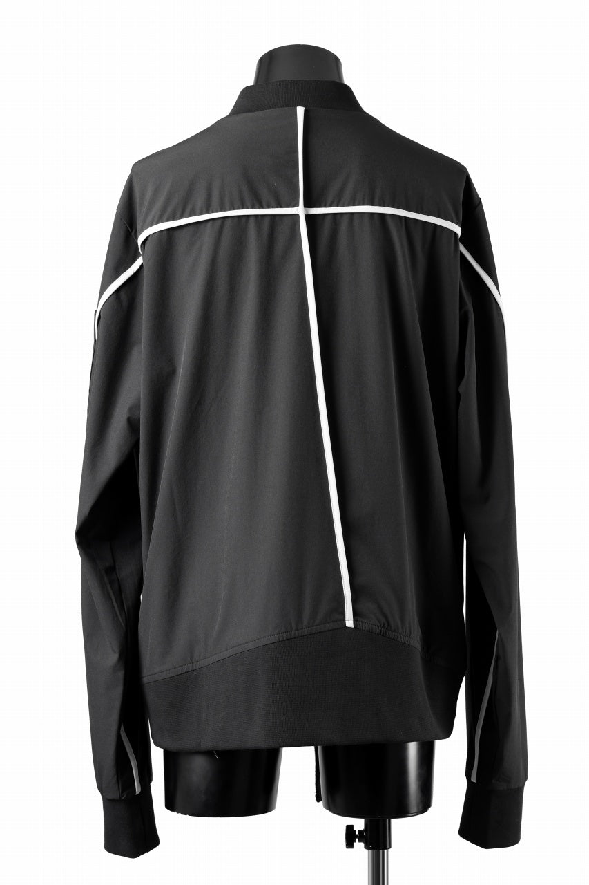 画像をギャラリービューアに読み込む, thom/krom MA-1 JACKET / ELASTIC NYLON + REFLECTION PIPING (BLACK)