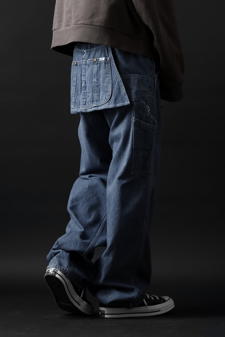 画像をギャラリービューアに読み込む, CHANGES REMAKE PAINTER DENIM PANTS with APRON PARTS (INDIGO #B)