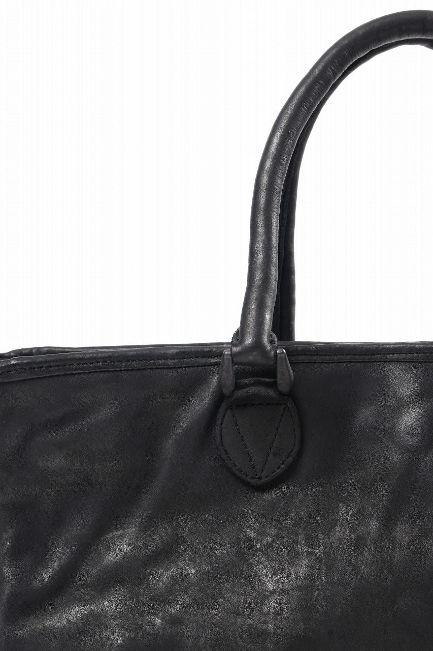Load image into Gallery viewer, ISAMU KATAYAMA BACKLASH ZIP TOTE BAG / OBJECT DYED JAPAN ROUGH STEER (BLACK)
