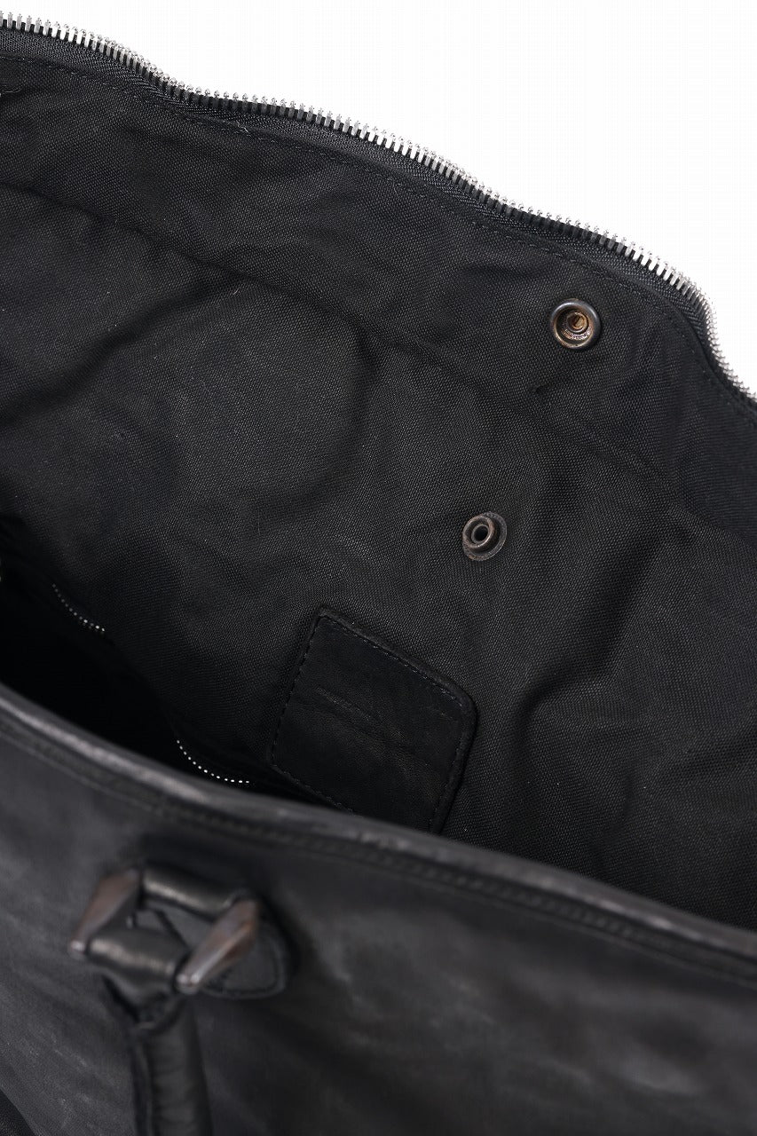 Load image into Gallery viewer, ISAMU KATAYAMA BACKLASH ZIP TOTE BAG / OBJECT DYED JAPAN ROUGH STEER (BLACK)